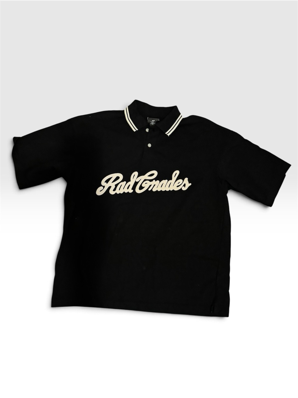 Rad Grades Black Polo Shirt with Script Logo